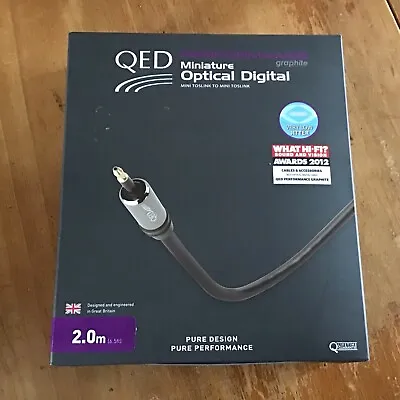 QED Performance Graphite Optical Digital Interconnect Toslink Cable 2M • £34.99