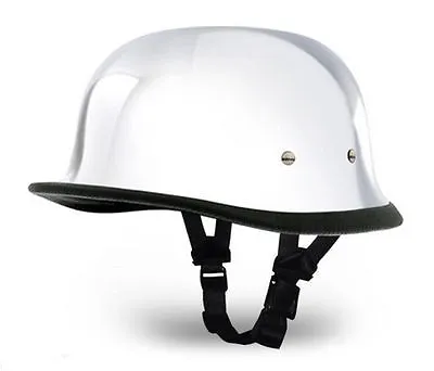 German Chrome Novelty Motorcycle Shorty Half Helmet S M L XL 2XL LOW-PROFILE   • $48.90