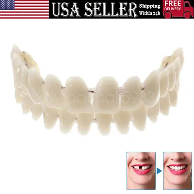 Snap On False Teeth Upper + Lower Dental Veneers Dentures Tooth Cover Set USA • $10.35