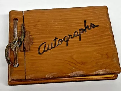 Vintage Wooden Autograph Book With Yearbook Style Autographs From 1950/51 • $9.01