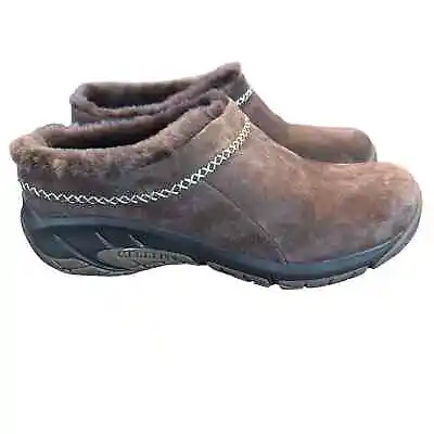 Merrell Encore Ice 4 Suede Shearling Lined Clogs Expresso Brown  NEW Size 9 • $84.95