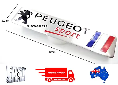 Badges For Peugeot Sport Aluminum 12 X 2.7cm New Universal Adhesive Backing • $19.95