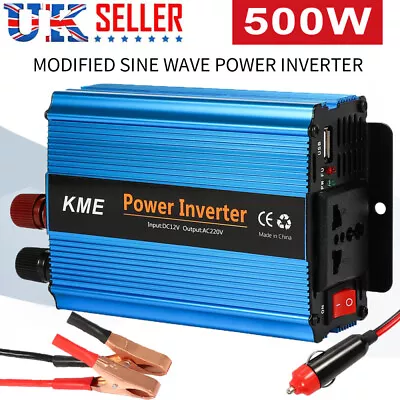 500W Power Inverter Car Converter Dc 12v To Ac 230v 240v Adapter UK Outlet Trip • £12.99