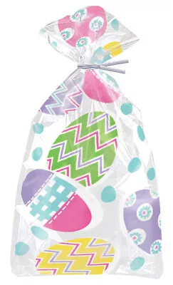 Easter Egg Cellophane Bags Treat Sweet Cookie Party Favour Cello Bags Egg Hunt • £3.39