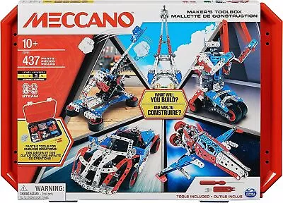 MECCANO Makers Toolbox 437-Piece Intermediate STEAM Model-Building Kit For Ope • $118.58