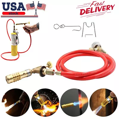 Mapp Gas Welding Torch Burner Propane Soldering Brazing Heating W/ 1.6M Hose Kit • $23.49