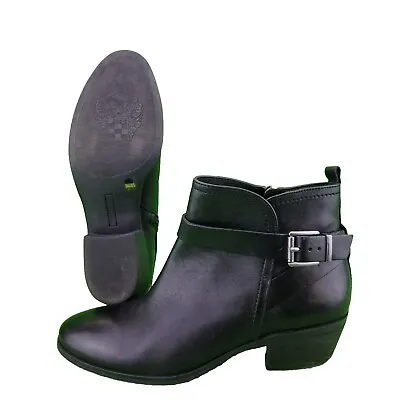 Vince Camuto PEAMER Black Leather Ankle Booties W/Strap Women's 8M Western Style • $34.47