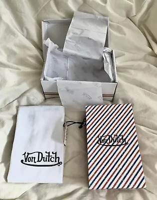 Von Dutch Small Mini Tote Bag Purse Barbershop Striped Box NIB Storage Bag Strap • $89.99