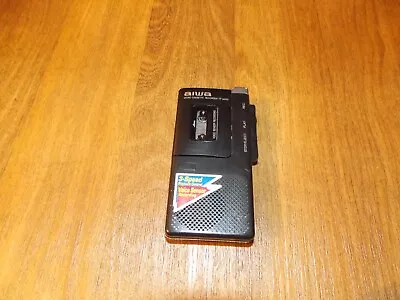 Aiwa Micro Black Cassette Recorder TP-M200 Voice Sensor Activated WORKS AS IS • $11