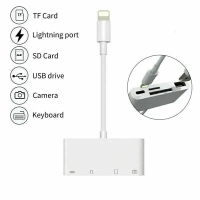 USB To Card Reader Adapter USB Camera Micro SD Memory Slot For IPhone 12 Pro Max • $14.96