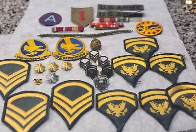 Vintage US Military Insignia Pins Patches Misc (lot) 32pcs. • $69.99