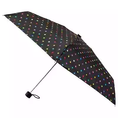 Totes Micro Mini Manual Compact Umbrella NeverWet Technology Colorful Dots NEW • $19.90