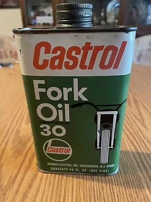 Vintage Castrol Fork Oil 30WT Empty Tin Can Advertising Dirt Bike Motorcycle • $21