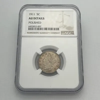 1911  Liberty V Nickel    Ngc  Au Details Uncirculated • $39.99