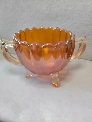 Amber Gallery Glass 2 Handled Footed Pot • £5