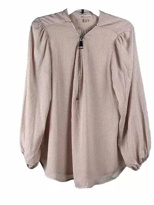 Philosophy Republic Woman's Blush Pink W/ Black Polka Dots Balloon Sleeve Top 1X • $18.99