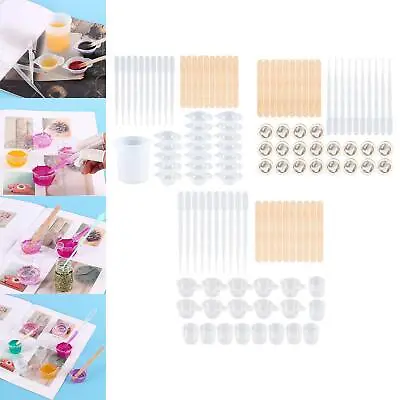 Reusable Epoxy Resin Kit Silicone Jewelry Making Wood Rod  Color Modulation DIY • £5.48