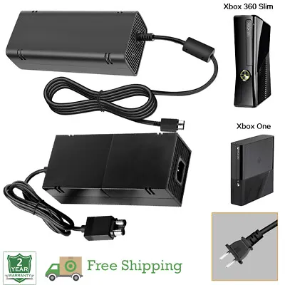 $17.95 • Buy For Microsoft Xbox One / 360 Slim Power Supply Adapter Brick Charger Power Cord