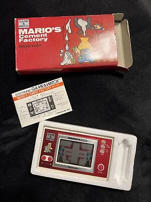 1983 Nintendo Game & Watch Mario's Cement Factory Authentic Handheld Works Great • $850