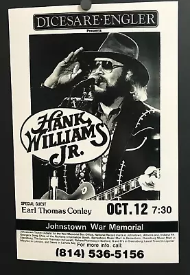 $11.99 • Buy Hank Williams Jr Concert Poster With Earl Thomas Conley Country Music