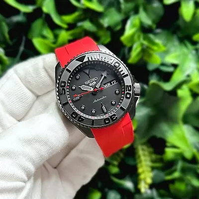 Blackout/Red Seiko 5KX SRPD79 Modified With Sapphire Crystal And Ceramic Bezel • $479