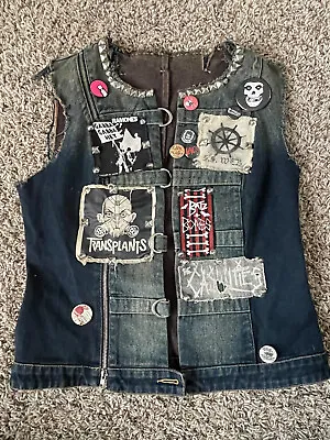 Custom Made Patches Buttons Small Battle Vest Punk Rock Denim Jacket Studs • $149.99