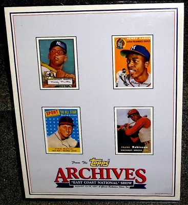 Aug 1991  East Coast National Topps Archives Poster Mantle Aaron Musial Robinson • $19.95