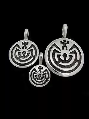 Man In The Maze Pendant • Engraved Design • 925 Sterling Silver • I'itoi Man... • $38.39