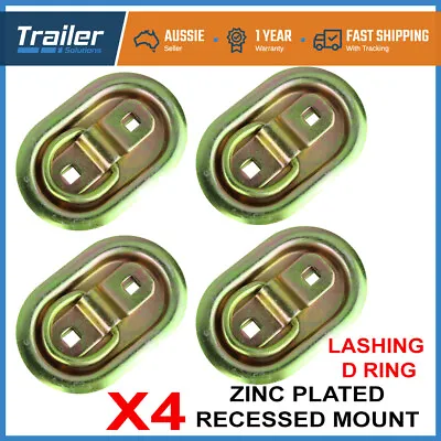 $30.28 • Buy 4 X Lashing D Ring Oval Tie Down Anchor Point Zinc Plated Ute Trailer 105 X 70mm
