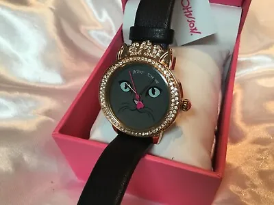 $55 • Buy Betsey Johnson Black Princess Cat Watch