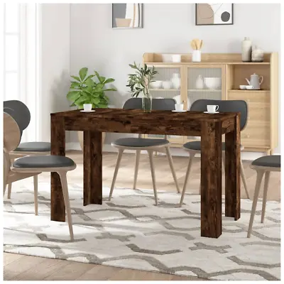 Dining Table Smoked Oak Engineered Wood Dining Roon Kitchen 120x60x76 Cm • £71.79