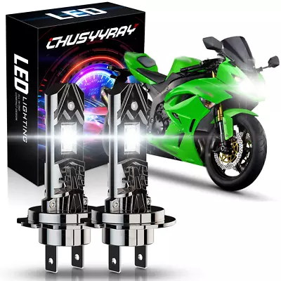 White H7 LED Headlight Bulb For Kawasaki KLR650 Z1000 Z800 Versys 650 1000 • $26.99