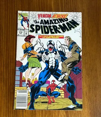 The Amazing Spider-Man #374 Newsstand-Venom Attacks Marvel Comics 1992 • $9