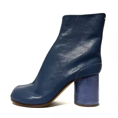 Auth Maison Margiela S58WU0260 Blue Leather Women's Boots • $637