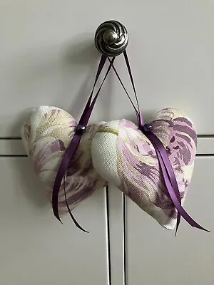 2 X Laura Ashley Hanging Hearts - Gosford Plum Handmade • £9.99
