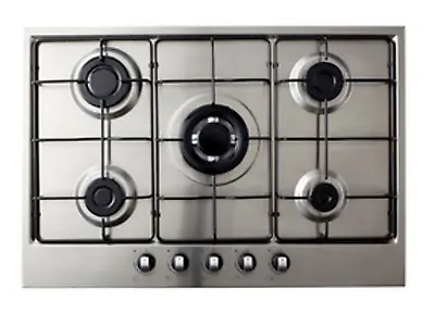 COOKE & LEWIS 5 BURNER GAS HOB STAINLESS STEEL 75CM - Model No:GASUIT5 • £146.96