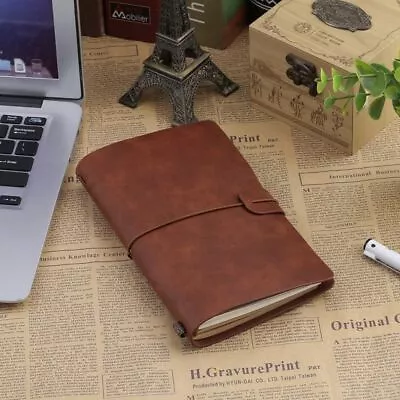 A6 Leather Sketch Book Handmade Journal Notebook Diary Schedule School Supply • $16.42