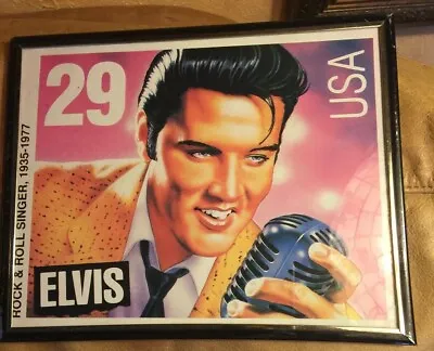 10” By 8” ELVIS PRESLEY 1935-1977 Framed 29 Cent US Postage Stamp Print Picture • $11.75