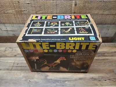 Original 1978 Vintage LITE BRITE Hasbro Toy Working Pegs Sheet & Box SHIPS FREE • $48.79