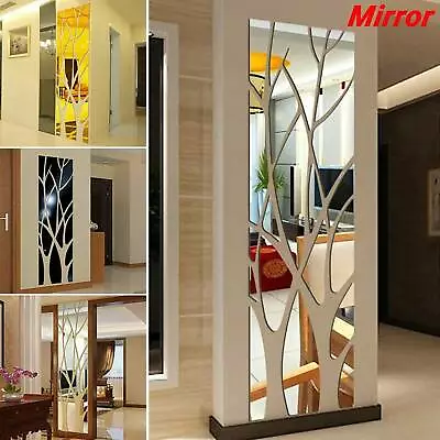 3D Mirror Tree Art Removable Wall Stickers Acrylic Mural Decal Home Wall Decor • $13.48