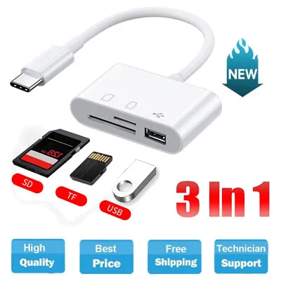 3 In 1 Type C USB OTG Adapter SD/TF Card Reader For Samsung Android Phone • $7.99