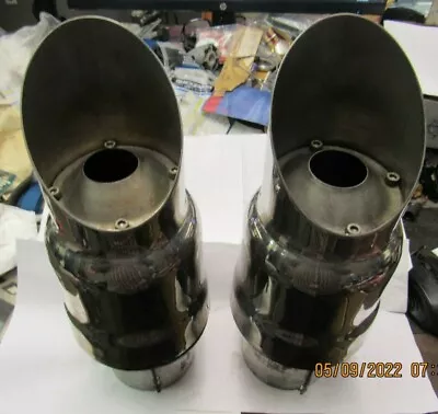 1 Pair New  (2) 4 Inch  Muffler Boat Exhaust Tips Angle Cut May Be Corsa? • $350.99