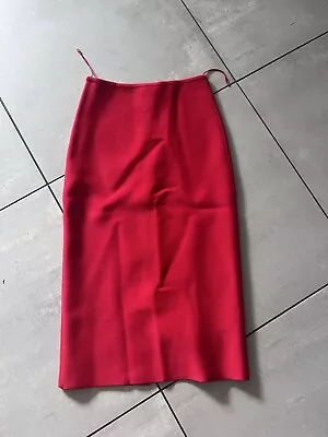 Roland Mouret Red Pencil Skirt Zip Small • $155