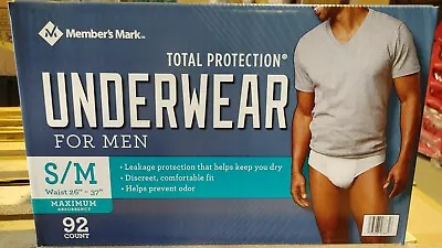 Member's Mark Total Protection Underwear For Men Small/Medium (92 Count) • $35