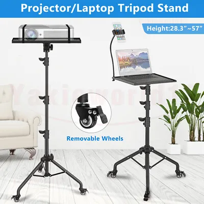 $51.93 • Buy Portable Projector Laptop Floor Stand Adjustable Wheels Height With Phone Holder