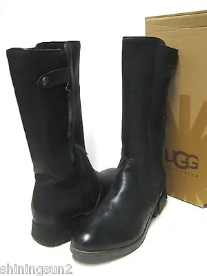 Ugg Collection Enna Women Tall Boots Leather Black Us 7 /uk 4.5 /eu 38 /jp 24 • $279.99
