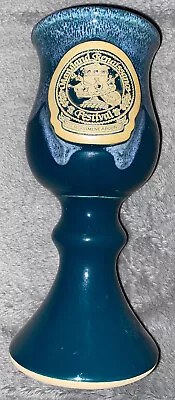 Grey Fox Pottery Mug/goblet 2000 Maryland Renaissance Festival Blue Drip • $20