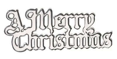 Plastic A Merry Christmas Silver Coloured Motto Cake Topper Decoration  • £0.99