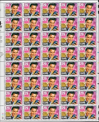Scott #2721 Elvis Presley King Of Rock & Roll Full Sheet Of 40 Stamps - MNH • $13.50