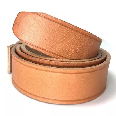 Genuine Leather Work Belt Strap Blank Cow Hide DIY 38mm 110-160cm Brown Vintage • $31.56